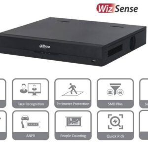 Dahua Technology DHI-NVR4416-16P-EI DAHUA NVR4416-16P-EI NVR 8MP 16 CH IP WizS 4k IA 16CH PoE af/at/ 4 Bahias DD Reconocimiento Facial por NVR 4Ch SMD+ Soporta IA 10 Bases Dat Rostr
