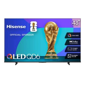 43QD65QV Televisor Hisense 43QD65QFM - 43 pulgadas, QLED QUANTUM DOT 4K UHD, 3840 x 2160 Pixeles, VIDAA SMART TV