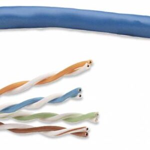 INTELLINET Bobina de cable de red UTP - Solida, 362344, Aluminio con recubrimiento de Cobre (CCA), 305m, CAT 5e, Color Azul, 4 pares, 24AWG
