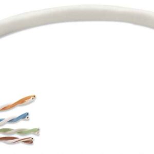 INTELLINET Bobina de cable de red UTP - Solida, 362320, Aluminio con recubrimiento de Cobre (CCA), 305m, CAT 5e, Color Gris, 4 pares, 24AWG
