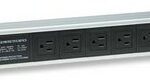 INTELLINET 207102 Barra Multicontacto de 7 salidas para Montaje en Rack de 19 pulgadas - Con Apagador y Protección de Sobrevoltaje, Cable de conexión de 3m