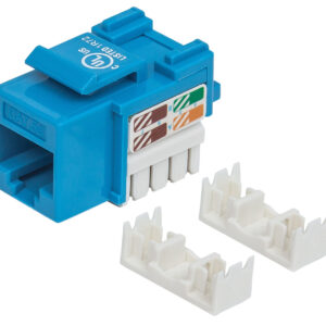 INTELLINET 210546 JACK RJ45 CAT5E KEYSTONE DE IMPACTO AZUL - Para uso con cable sin blindar (UTP) Cat5e, Compatible con herramientas de impacto 110 y Krone
