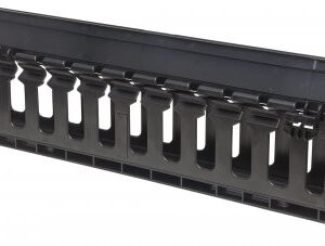 INTELLINET 714679 Organizador Horizontal de Cable para Montaje en Rack de 19 pulgadas - 1U, con Cubierta, Negro
