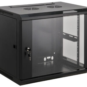 Gabinete de red mural de 19 - 12U, Ensamblado, 60Kg, 600x450, INTELLINET 711906