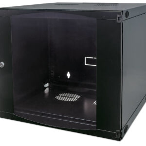 Gabinete de red mural abatible 19 - 15U, Flatpack, 540x600, 30 kg (66 lb.), Puerta de cristal templado, INTELLINET 713887