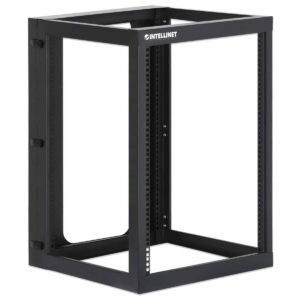 716161 Rack abierto de 19 Mural - 4 postes (doble), 15U, Ensamblado, Abatible, 604mm de profundidad, 40Kg, INTELLINET 716055