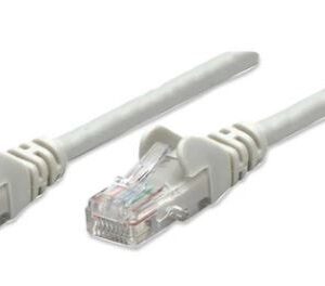 Cable de red UTP - Cat6, 1m (3ft), 100 Cobre, Contactos chapa de oro, Cable Patch Gris INTELLINET 340373