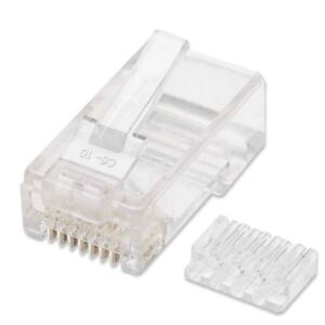 INTELLINET 503006 PLUG RJ45 CAT6 SOLIDO UTP BOTE 100 PZAS ORO 15-MICRAS - Contactos con chapa de oro de 15µ, para par trenzado sin blindaje
