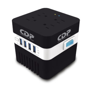 Regulador de Voltaje CDP RU-AVR604 600VA/300W AVR - 4 Salidas, 175 julios, 4 Puertos USB, 120 Vac