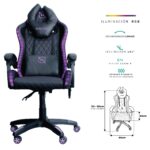 NECNON NBSGR133RG Silla gamer rgb inclinacion respaldo 145 clase 4 140-150kg nsg-rgb1 foam 350mm 63cm*64cm*121-131cm cojin lumbar y cabeza negro/rosa