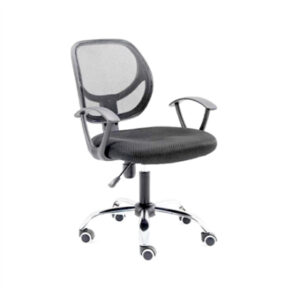 Silla Secretarial Nextep NE-650S Altura Ajustable y Reclinable Giratoria y Cromada - Color Negro
