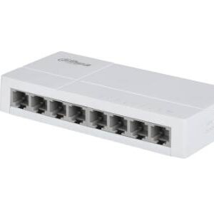 Dahua Technology DH-SF1008L Switch de Escritorio con 8 puertos Fast Ethernet (10/100 Mbps) - diseño compacto de capa 2, con capacidad de switching de 1.6 Gbps