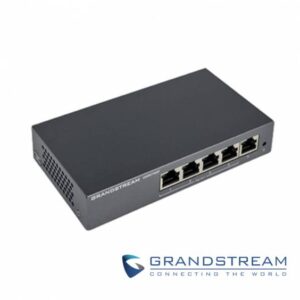 Grandstream GWN7700P Switch No administrable - 5 puertos Gigabit, 4 puertos PoE 802.3 af/at, 30W máximo por pto., gabinete metálico para escritorio o pared.