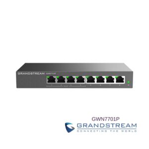Grandstream GWN7701P Switch No administrable - 8 puertos Gigabit, 4 puertos PoE 802.3 af/at, 30W máximo por pto., gabinete metálico para escritorio o pared.