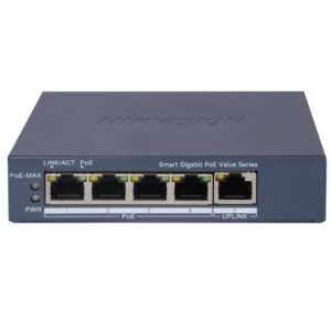 HIKVISION DS-3E1505P-EI/M - Switch Gigabit PoE+ Monitoreable, 4 Puertos 1000 Mbps PoE+