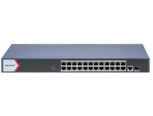 HIKVISION DS-3E1526P-EI/M Switch Gigabit PoE+ / Administrable / 24 Puertos 1000 Mbps PoE+ / 1 Puerto 1000 Mbps Uplink / 1 Puertos SFP Uplink/ 230 W
