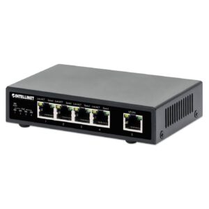 Switch PoE+ con 5 Puertos Gigabit INTELLINET 561839 - Negro, 5
