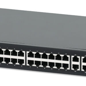 Switch WebAdmin Gigabit - 24 puertos PoE+ con 4 puertos SFP Gigabit, IEEE 802.3at/af, 370 W, Endspan, Montaje en rack INTELLINET 561426