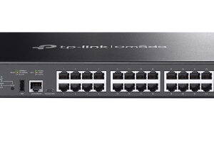 TP-LINK Switch administrable L3(SG5428X) 24 puertos Gigabit RJ45 y 4 ranuras SFP+ de 10 Gbps - 1 puerto de consola RJ45, 1 puerto de consola USB tipo C, 1 puerto US