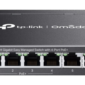 TP-LINK Switch Gigabit OMADA (ES206GP) 6 puertos RJ45 de 10/100/1000 Mbps (los puertos 1 a 4 admiten PoE 802.3af y PoE+ 802.3at) - Autonegociación/MDI/MDIX automá