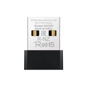 MERCUSYS Adaptador USB inalámbrico nano de doble banda AC650 (HMA20N) Velocidad Wi-Fi Velocidades de hasta 433 Mbps (5 GHz) + 200 Mbps (2 - 4 GHz).