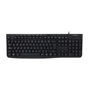 Teclado Estándar Inspire Prime TA222 ACTECK Essential Series Teclado Alámbrico USB - 112 Teclas, 8 Teclas Multimedia, Largo de Cable 1.5m, Color Negro