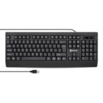 Teclado - USB, QWERTY, Universal, alámbrico, antiderrames, ultra silencioso, en Español, negro, BROBOTIX 6007181