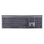 Teclado HEFESTOS recargable con conexión Bluetooth TECHZONE TZACTCB01 color plata - QWERTY. Compatibilidad: Windows, Android y MacOS.