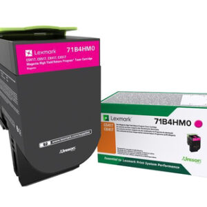Toner MAGENTA LEXMARK 71B4HM0. Alto Rendimiento - capacidad 3, 500 impresiones, compatible con CS/CX 417, 517