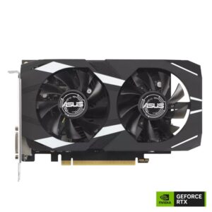 DUAL-RTX3050-O6G Tarjeta de video ASUS Dual GeForce RTX 3050 OC Edition - 6GB GDDR6, PCIe 4.0, HDMI 2.1, DisplayPort 1.4a, Tecnología 0dB.