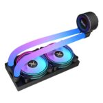 XZCO413B Enfriamiento Liquido Xzeal 240mm Redondo XZ413 para CPU 2 Fan x120mm Mangueras ARGB 3 pines + PWM 4 pines + Seguro para INTEL/AMD Negro
