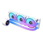 XZCO414W Enfriamiento Liquido Xzeal 360mm Redondo XZ414 para CPU 3 Fan x120mm Mangueras ARGB 3 pines + PWM 4 pines + Seguro para INTEL/AMD Blanco