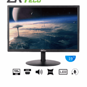 ZKTECO ZD192K - Monitor LED HD de 19 pulgadas / Resolución 1440 x 900 / 1 Entrada de video HDMI y 1 VGA / Ángulo de Visión Horizontal 170° / Soporte VESA / Operación 24/7 / Incluye Cable HDMI