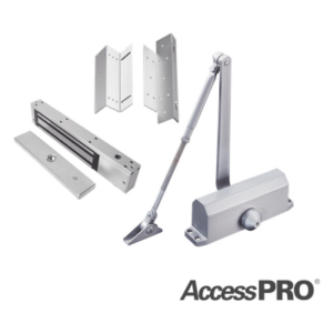 AccessPRO KITACCESS600 – Kit de chapa magnética / 600 lbs / Montaje Z y L / Cierre automático de puertas