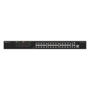 RUIJIE RG-ES126FGS-LP – Switch PoE+ No Administrable / 24 Puertos 10/100 PoE+ / 2 Uplinks Gigabit / 1 SFP Combo / 180W / 8.8 Gbps / 1U