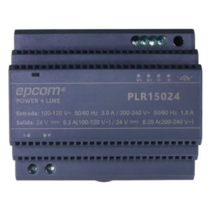 EPCOM POWERLINE PLR-150-24 – Fuente de alimentación / 12 VCC / 10.2 A / 122.4 W / 100-240 VCA / 0.143 x 0.095 x 0.073 ft