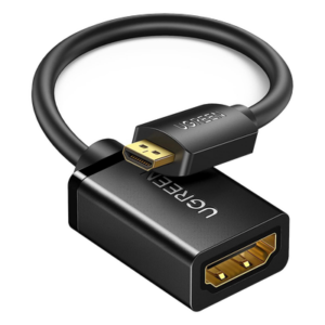 UGREEN 15844 – Adaptador Micro HDMI a HDMI / 18Gbps / 4K@60Hz / HDR / 3D / ARC / 22 cm (8.66 pulgadas)