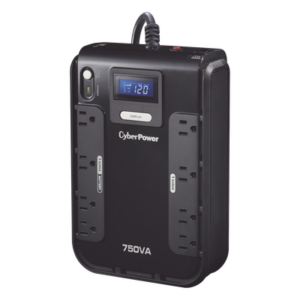CYBERPOWER CP750LCD – UPS de 750 VA/420 W, Topología Standby, Entrada 120 Vca NEMA 5-15P, Tipo Gabinete Compacto, Con 8 Tomas NEMA 5-15R