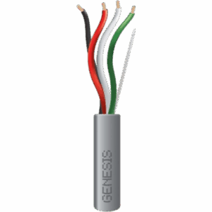 GENESIS 2115-1109 – Bobina de 305 m (1000 ft) / Cable para Alarma 4x18 AWG / Riser / Gris