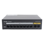 RUIJIE RG-ES110F-P – Switch PoE+ no administrable / 8 puertos PoE+ 10/100 / 2 uplinks 10/100 / 110W total / 2.0 Gbps switching