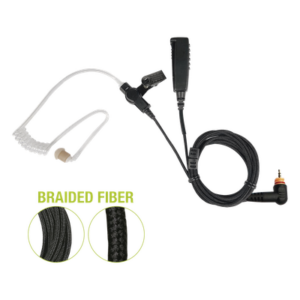 PRYME SPM-2300-M8-BF – Micrófono de Solapa / 2 Cables / Fibra Trenzada / 1.8m (5.9 ft) / Conector 3.5mm + 2.5mm / TRBO