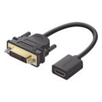 UGREEN 20118 – Adaptador DVI Macho a HDMI Hembra / Bidireccional / 1080P@60Hz / Cable 22 cm (8.66 in) / Triple Blindaje