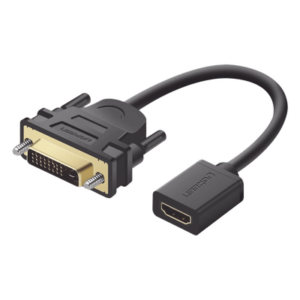 UGREEN 20118 – Adaptador DVI Macho a HDMI Hembra / Bidireccional / 1080P@60Hz / Cable 22 cm (8.66 in) / Triple Blindaje