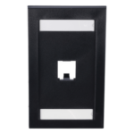 PANDUIT CFPE1BLY – Placa de Pared Vertical / 1 Puerto Mini-Com / Espacio para Etiquetas / ABS Negro