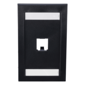 PANDUIT CFPE1BLY – Placa de Pared Vertical / 1 Puerto Mini-Com / Espacio para Etiquetas / ABS Negro