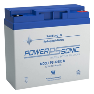 POWER SONIC PS-12180-B – Batería de Respaldo AGM/VRLA / 12V / 18Ah / Vida Útil 5 Años / Terminales Tipo B / Libre de Mantenimiento / Certificación UL