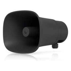 UBIQUITI UP-AI-HORN-SPEAKER-B – Altavoz IP / 120 dB / PoE+ / Alerta AI / IP66 / Montaje Pared, Esquina y Poste / -40 a 60 °C / 10.5 x 7.7 x 10'