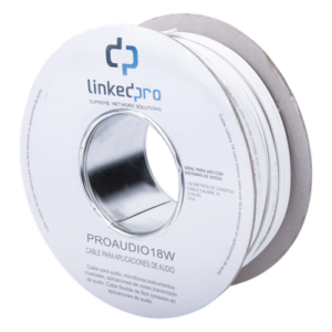 LINKEDPRO BY EPCOM PRO-AUDIO-18W – Bobina de Cable / Calibre 18 / 2 Conductores CCA / 152 m (498.7 ft) / FRNC / Blanco