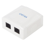 LINKEDPRO BY EPCOM LP-WP-39-C6A – Caja de Pared / 2 Puertos RJ45 / Cat6A UTP / T568A-B / ABS Retardante de Llama