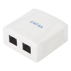 LINKEDPRO BY EPCOM LP-WP-39-C6A – Caja de Pared / 2 Puertos RJ45 / Cat6A UTP / T568A-B / ABS Retardante de Llama